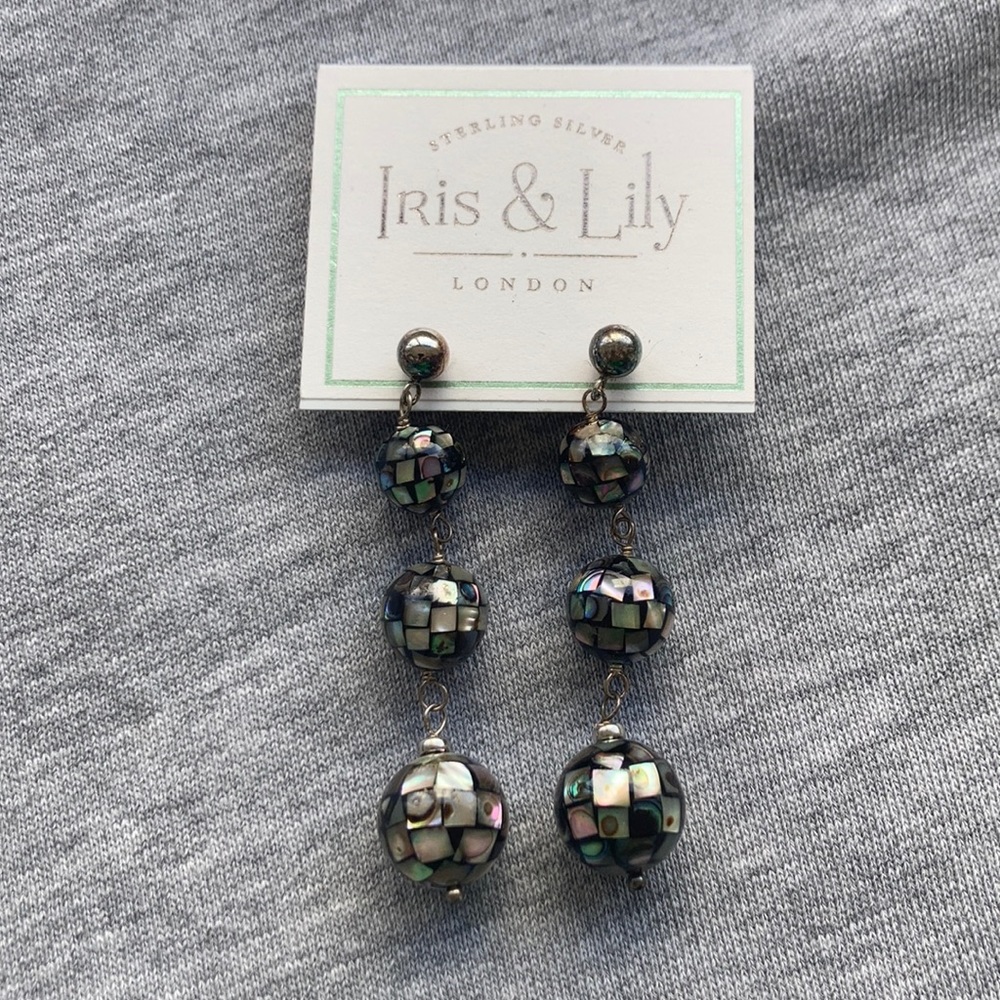 Silver Iris & Lily Earrings